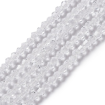 Clear Glass Bicone Beads Strands X-GLAA-S026-2mm-07-1