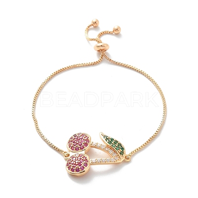 Cherry Brass Micro Pave Cubic Zirconia Link Slider Bracelets KK-R217-54G-1