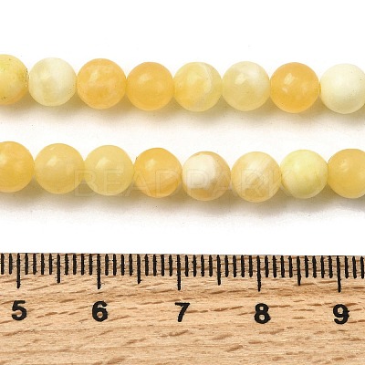 Natural Yellow Jade Beadd Strands G-A274-A01-6mm-1