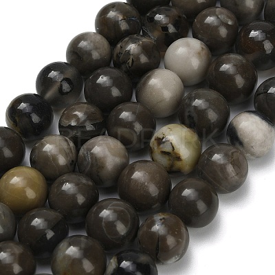 Natural Volcanic Agate Beads Strands G-G305-A01-10mm-1