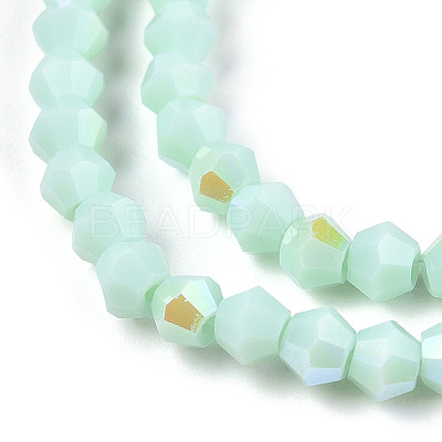 Opaque Solid Color Electroplate Glass Beads Strands EGLA-A039-P2mm-L20-1