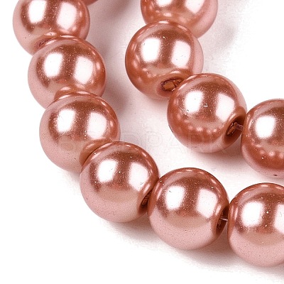 Baking Paint Pearlized Glass Pearl Round Bead Strands HY-Q330-8mm-50-A-1