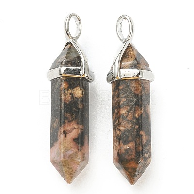 Natural Rhodonite Pointed Pendants G-M378-01P-A40-1