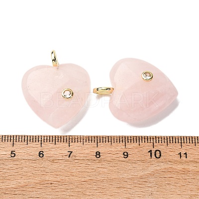 Natural Rose Quartz Pendants G-P588-01G-10-1