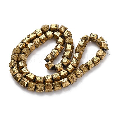 Electroplated Natural Lava Rock Beads Strands G-A256-D01-01G-1