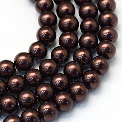 Baking Paint Pearlized Glass Pearl Round Bead Strands HY-Q003-6mm-40-1
