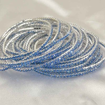 Brass Rhinestone Tennis Bracelets WG6EB7A-12-1