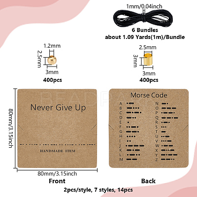 DIY Morse Code Bracelets Making Kits DIY-UN0008-18G-1