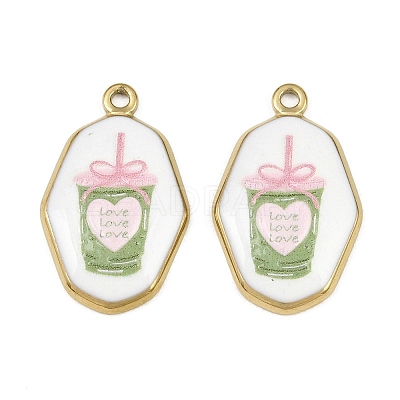 Printed 304 Stainless Steel Enamel Pendants SA-CBA1ED9-21G-02-1