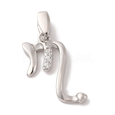 925 Sterling Silver Micro Pave Clear Cubic Zirconia Pendants STER-H117-01P-08-1