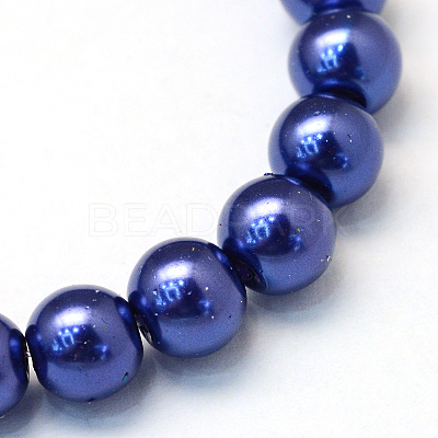 Baking Paint Pearlized Glass Pearl Round Bead Strands HY-Q003-10mm-19-1