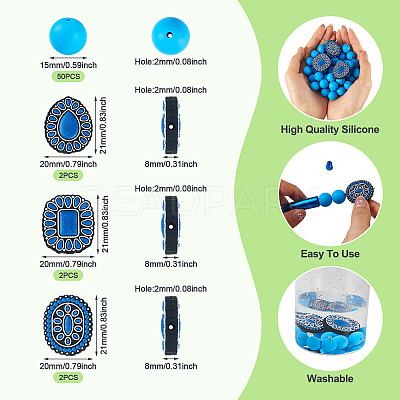 56Pcs 4 Styles Silicone Beads FIND-TA0010-75E-1