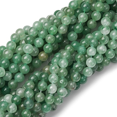 Natural Green Aventurine Round Beads Strands G-S150-8mm-4-1
