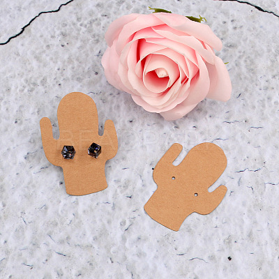 100Pcs Cactus Shaped Paper Earring Display Cards PW-WG13632-02-1