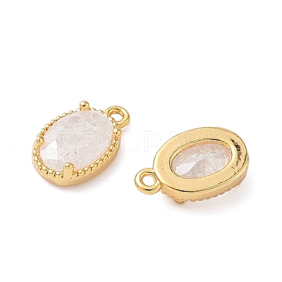 Brass Crushed Ice Cut Cubic Zirconia Pendants KK-D024-24A-G-1