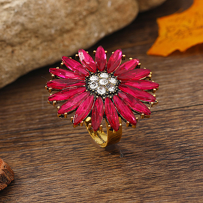 Alloy with Glass Finger Rings for Women OX7798-4-1