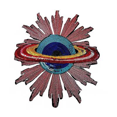 PVC Paillette Embroidered Cloth Iron on Patches PATC-WH0008-70A-1