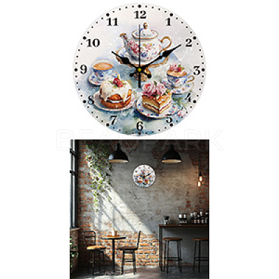 MDF Printed Wall Clock HJEW-WH0058-028-1
