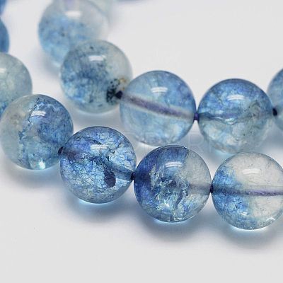 Dyed Round Natural Crackle Quartz Beads Strands G-K084-8mm-03A-1