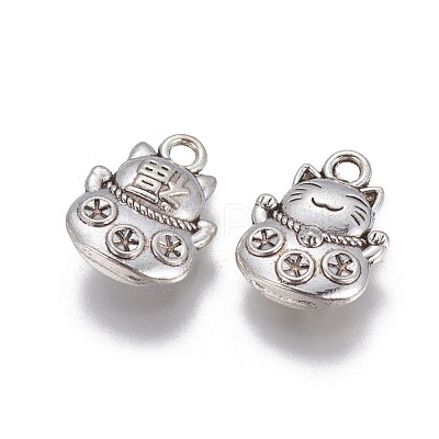 Tibetan Style Zinc Alloy Lucky Kitten Charms PALLOY-ZN63199-AS-1