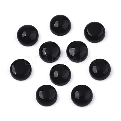 Natural Black Onyx Cabochons G-N326-59A-1