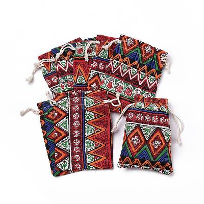 Polycotton(Polyester Cotton) Packing Pouches Drawstring Bags X-ABAG-T006-A22-1