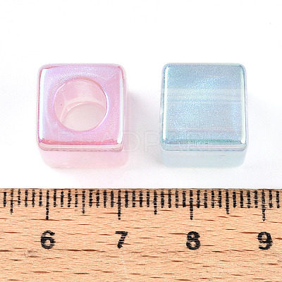 Transparent UV Plating Acrylic Beads OACR-I015-21-1