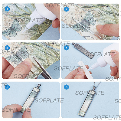 DIY Blank Dome Rectangle Pendant Kits DIY-SP0001-98AS-1