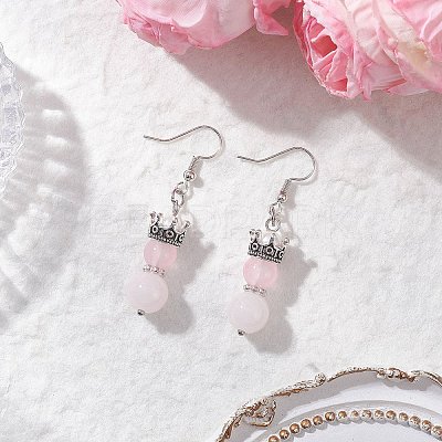 Baking Paint Imitation Jade Glass Dangle Earrings EJEW-JE06619-03-1