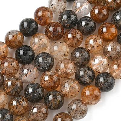 Natural Herkimer Diamond Beads Strands G-Z115-C01-12mm-1