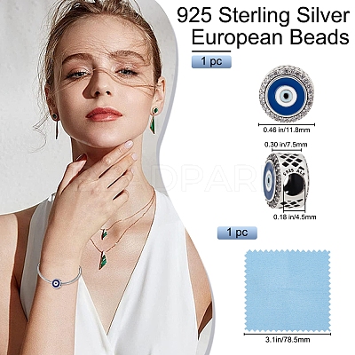Rhodium Plated Sterling Silver European Beads FIND-BBC0001-16-1