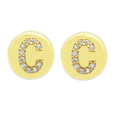 Brass Micro Pave Clear Cubic Zirconia Beads KK-T030-LA843-CX3-1