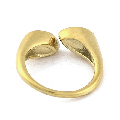 Ion Plating(IP) 304 Stainless Steel Rhinestone Teardrop Cuff Open for Women RJEW-N046-04B-G-1