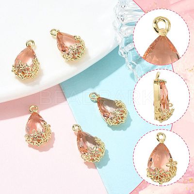Transparent Glass Pendants GLAA-FZ0001-02K-1