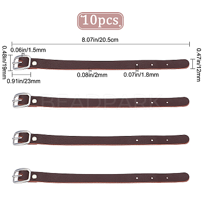 Cowhide Leather Watch Band Strap AJEW-WH0258-251B-1