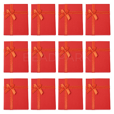 Rectangle Paper Jewelry Set Storage Boxes with Bowknot CON-TAC0014-04D-1