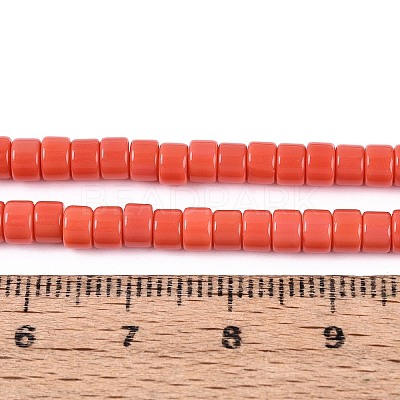 Opaque Solid Color Glass Beads Strands GLAA-N026-2x4mm-05-1