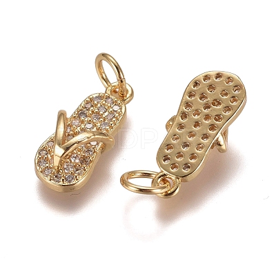Brass Micro Pave Clear Cubic Zirconia Charms X-ZIRC-G153-28G-1