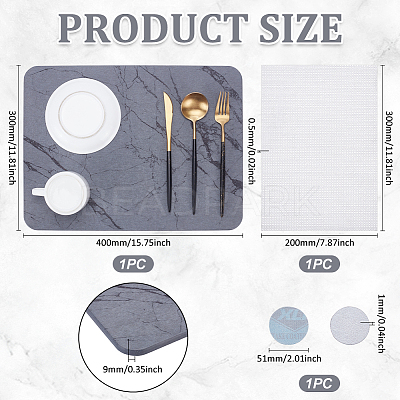 Rectangle Diatomaceous Earth Bathroom Mat AJEW-WH0270-779-1