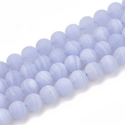 Natural Blue Lace Agate Beads Strands G-T106-032-1