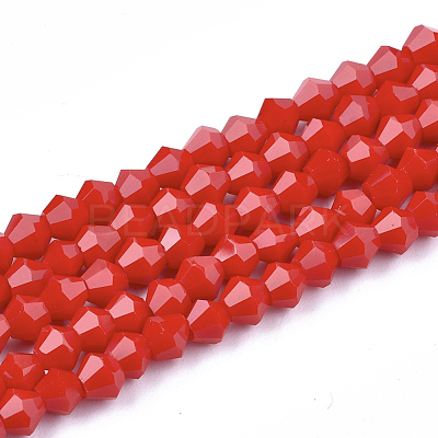 Opaque Solid Color Glass Beads Strands X-GLAA-Q080-4mm-B02-1
