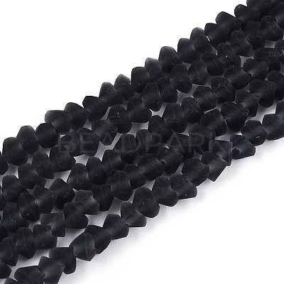 Frosted Transparent Glass Beads Strands GLAA-N016-4mm-30-1