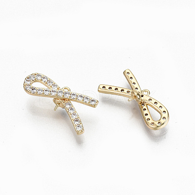Brass Micro Pave Clear Cubic Zirconia Peg Bails Pendants KK-R117-011-NF-1