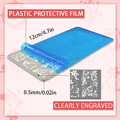 Stainless Steel DIY Nail Art Templates MRMJ-WH0092-045-1