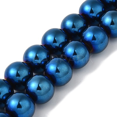 Electroplated Synthetic Magnetic Hematite Beads Strands G-I364-K01-01-1