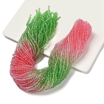 Transparent Painted Glass Beads Strands X1-DGLA-A034-T2mm-A18-1