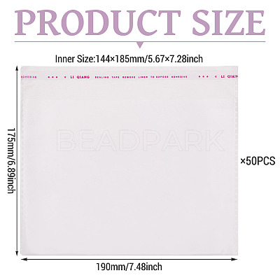 50Pcs Rectangle OPP Cellophane Bags OPC-TADJ0001-08B-1