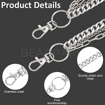 Halloween Theme Alloy Multilayer Chain Belts for Pants AJEW-WH20018-132-1