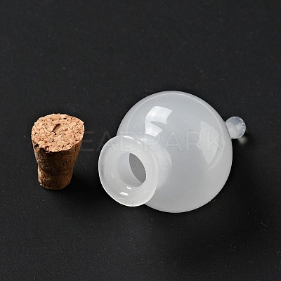 Teardrop Glass Cork Bottles Ornament AJEW-A039-01E-1
