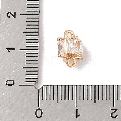 Brass Connector Charms with Glass KK-B100-074G-1